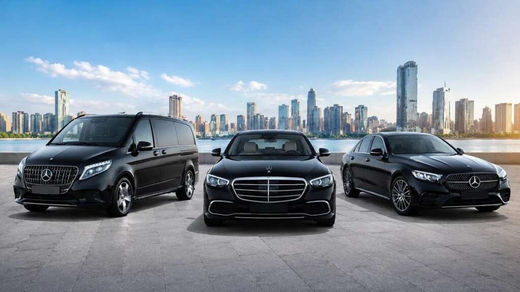Luxury Mercedes chauffeur fleet in Vienna