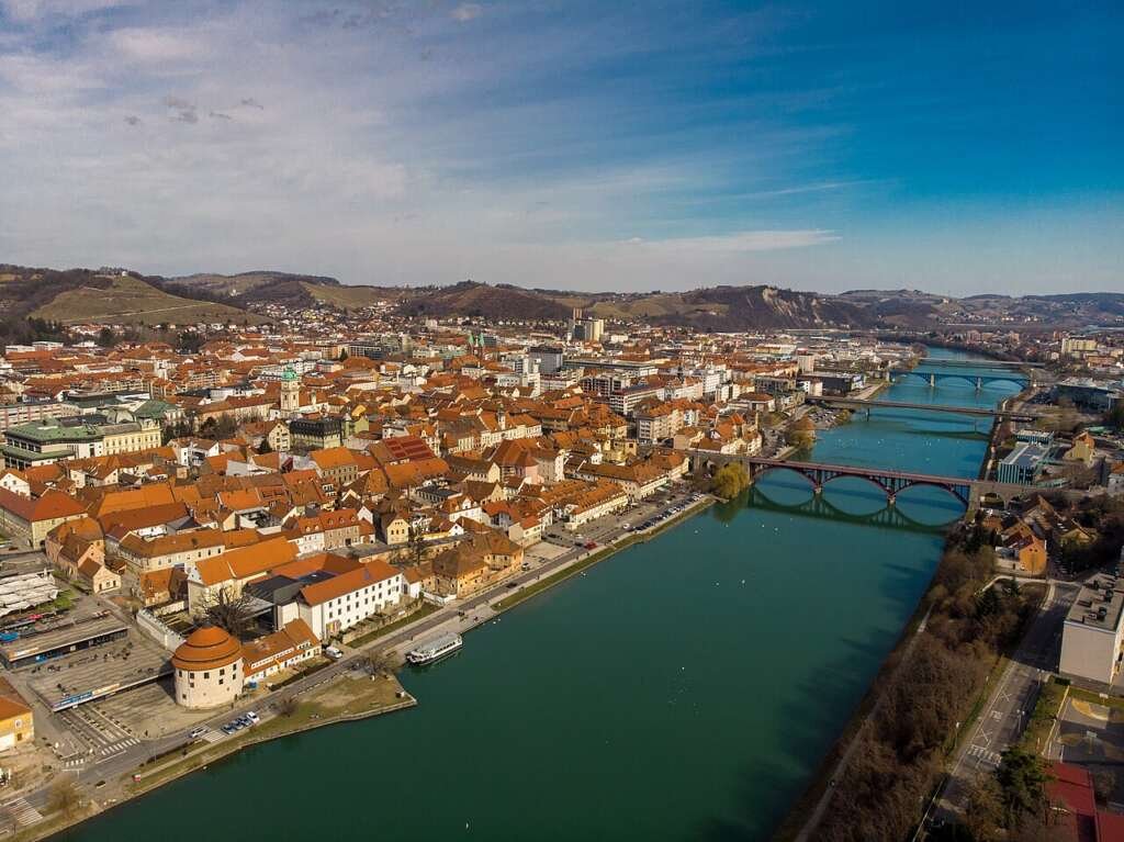 Maribor riverside old town, Slovenia