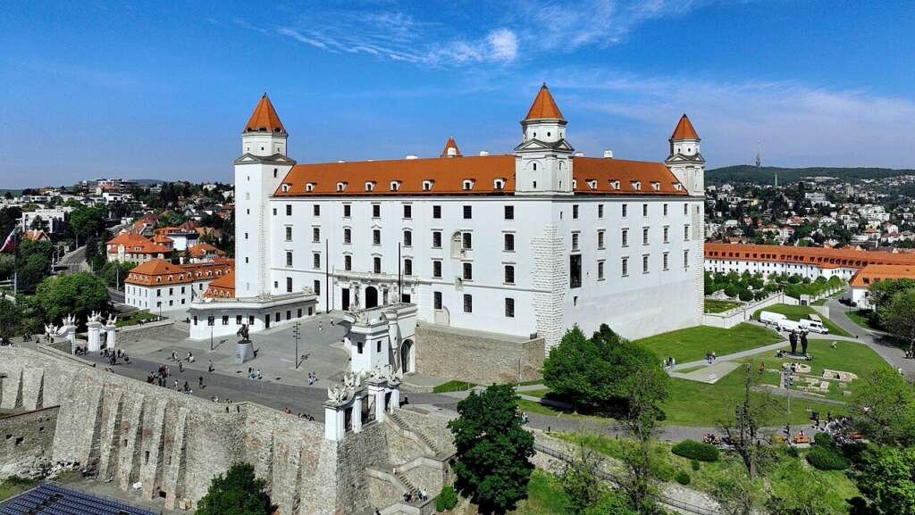Bratislava Castle overlooking the Danube River, Slovakia