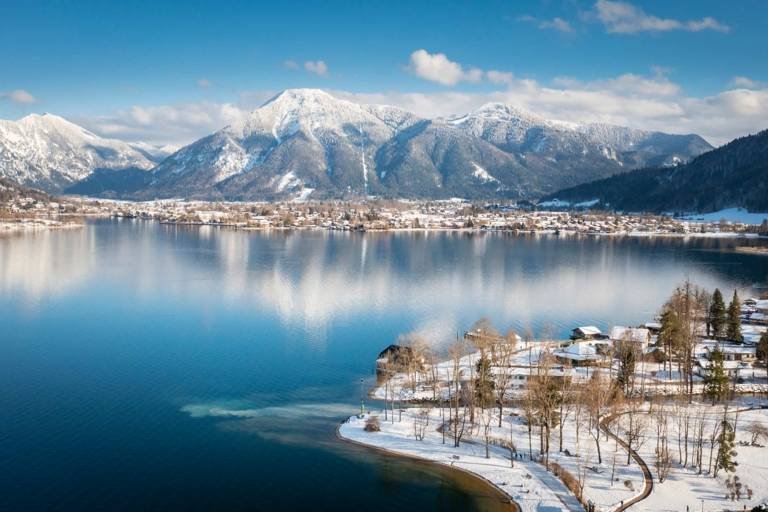 Chiemsee lake with Herrenchiemsee Palace, Bavaria, Germany