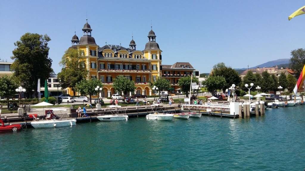 Klagenfurt lakeside old town, Carinthia, Austria
