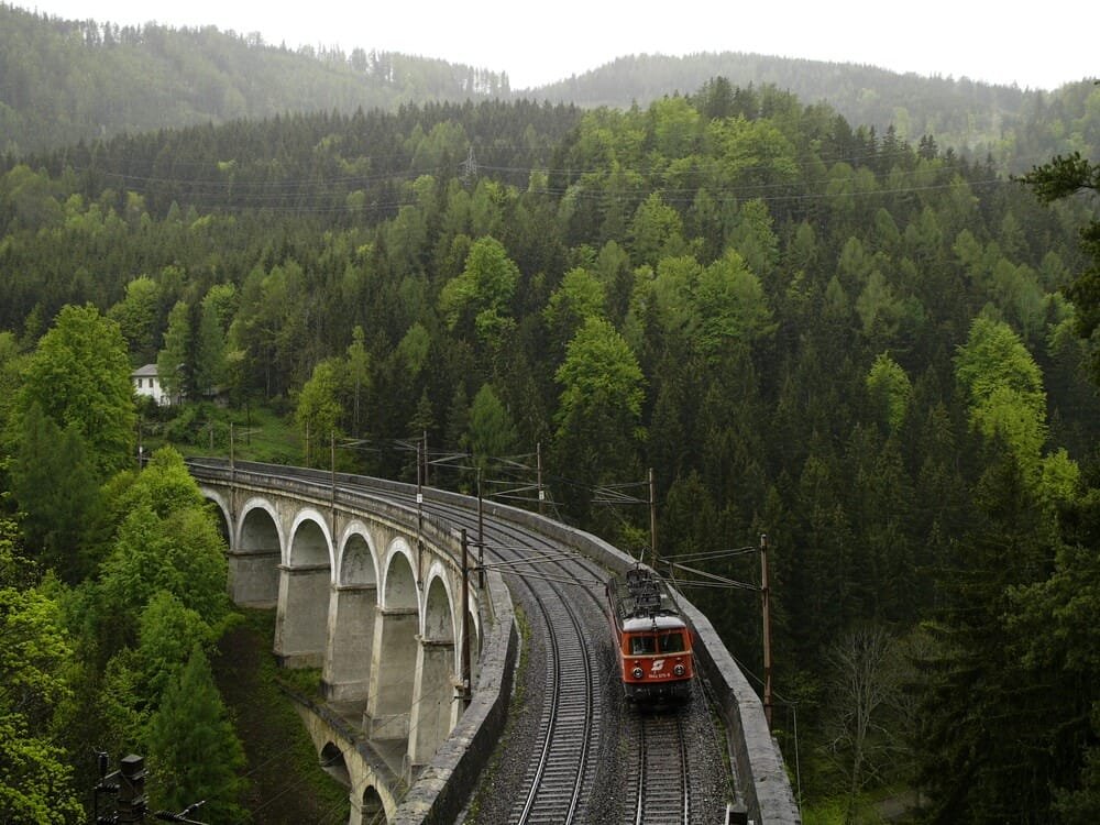 Semmering Pass mountain road and UNESCO-listed railway, Austria