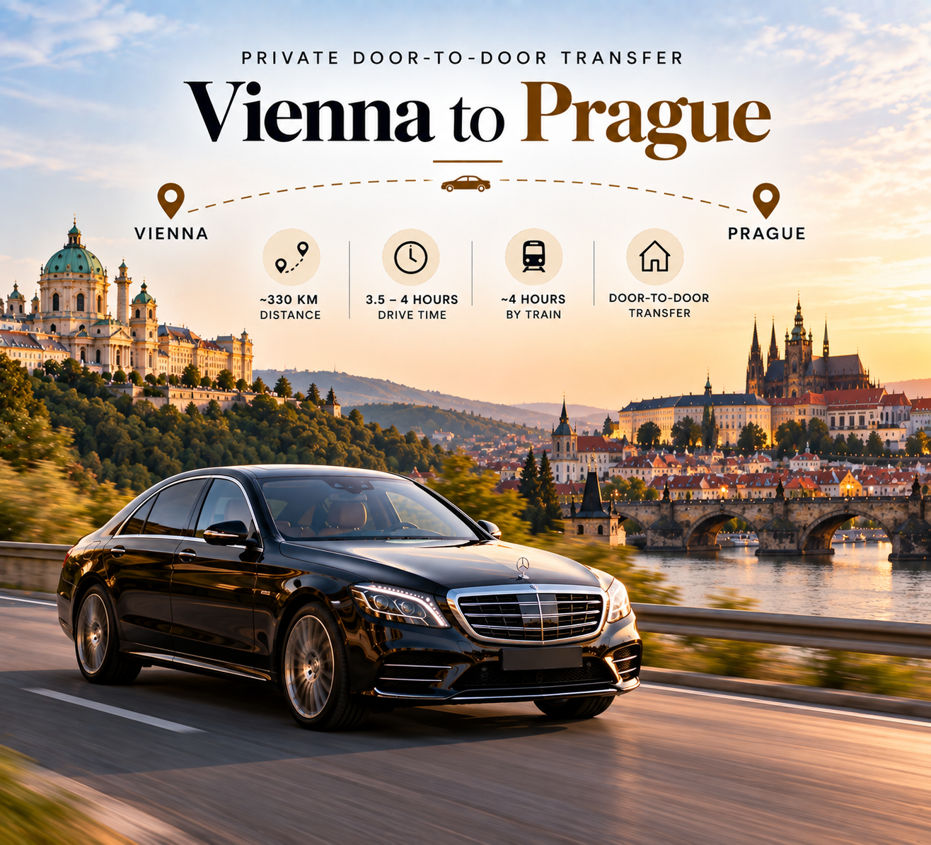 Vienna to Prague Luxury Transfer